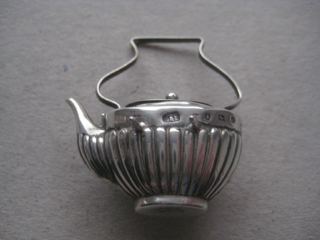 Antique Miniature Silver Fireside Kettle, Birmingham 1905 - 4