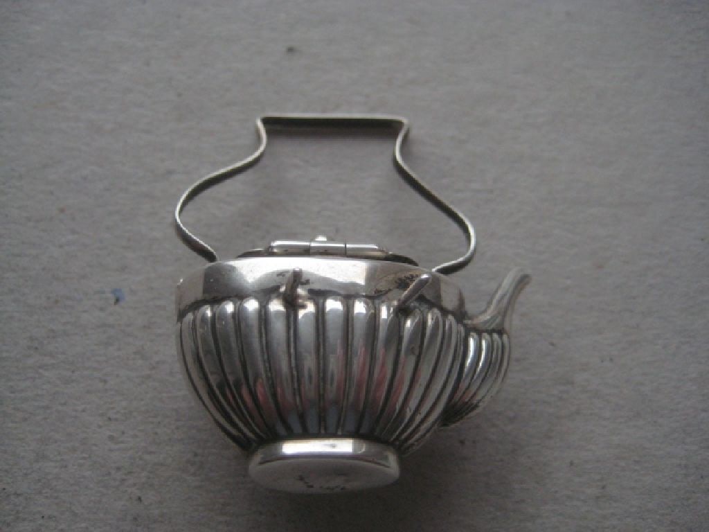 Antique Miniature Silver Fireside Kettle, Birmingham 1905 - 8