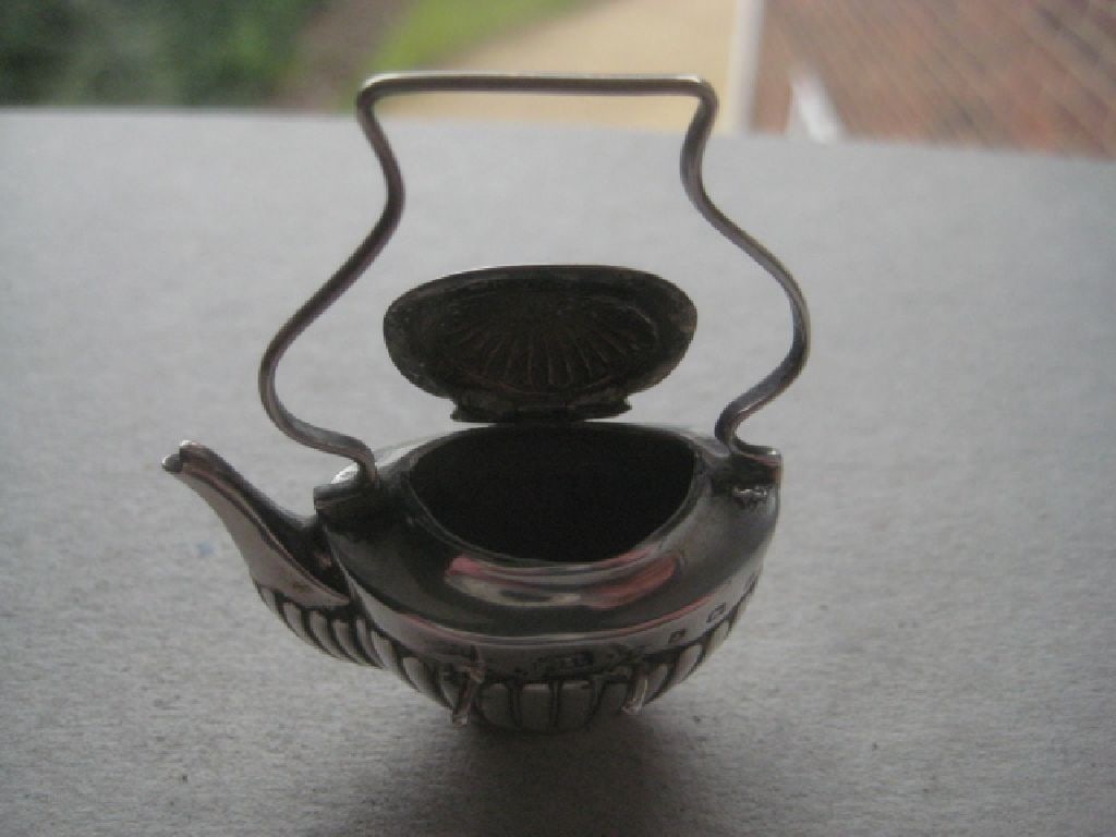 Antique Miniature Silver Fireside Kettle, Birmingham 1905 - 9