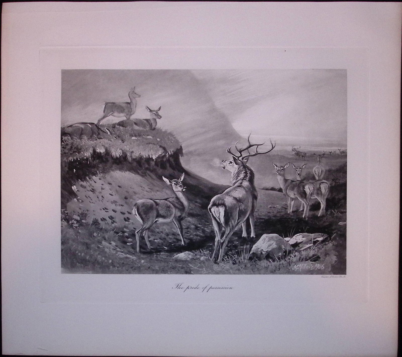 The Deer Pride Rare Limited-Edition Antique JG Millais Print. (1 of 3)