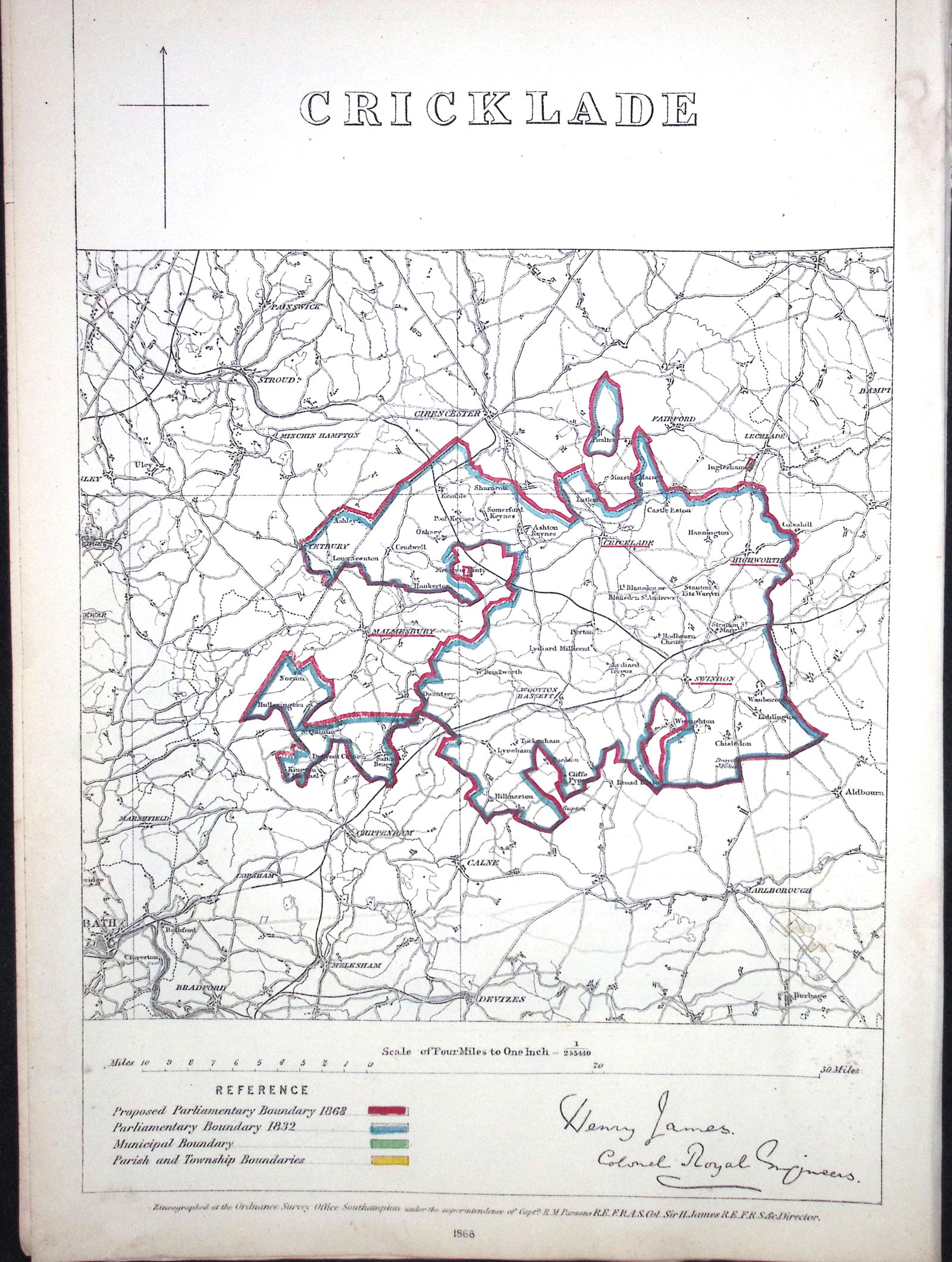Chicklade Wiltshire Boundary Commission 157-Year-Old Coloured Antique Map. (1 of 1)