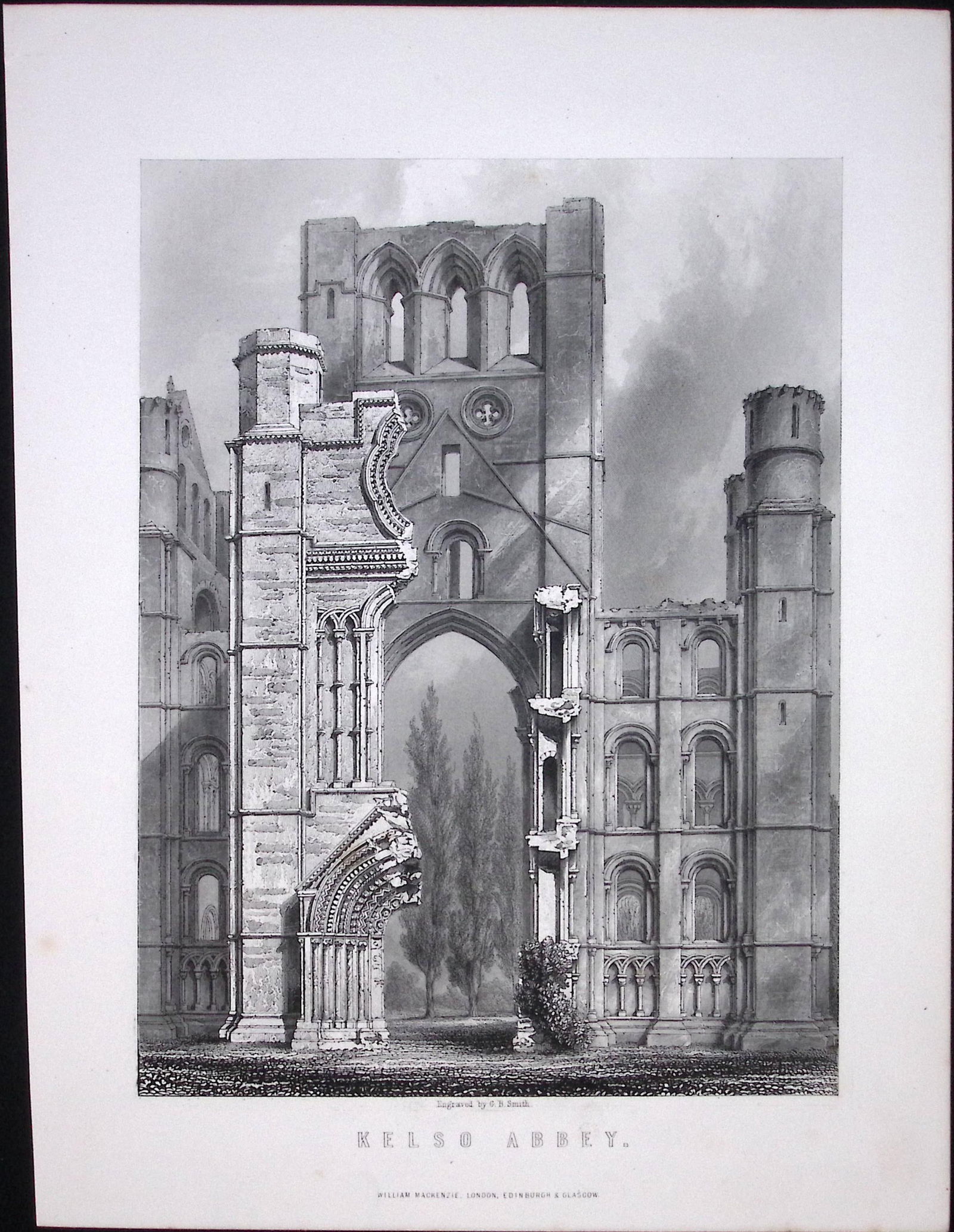 Kelso Abbey Scotland Antique 152 Years-Old Engraving-19 (1 of 2)