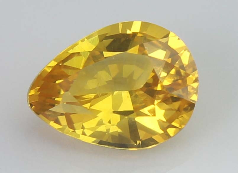 Yellow Sapphire, 1.23 CT: Title: Yellow Sapphire, 1.23 CT Description: Species: Corundum Variety: Sapphire Shape: Pear Measurements: 7.53x5.61x3.77mm Colour: Yellow 