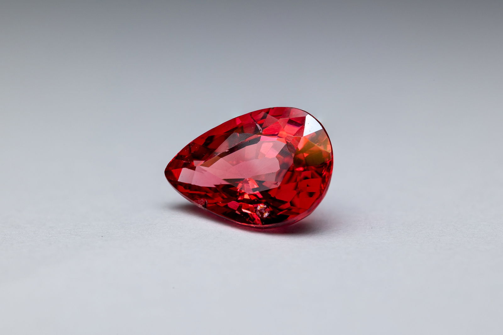Spinel 1.07Ct: Title: Spinel 1.07Ct Description: Species: Natural Spinel Variety: Red Spinel Shape: Pear Measurements: 8.00x5.57x3.49mm Colour: Red Comm