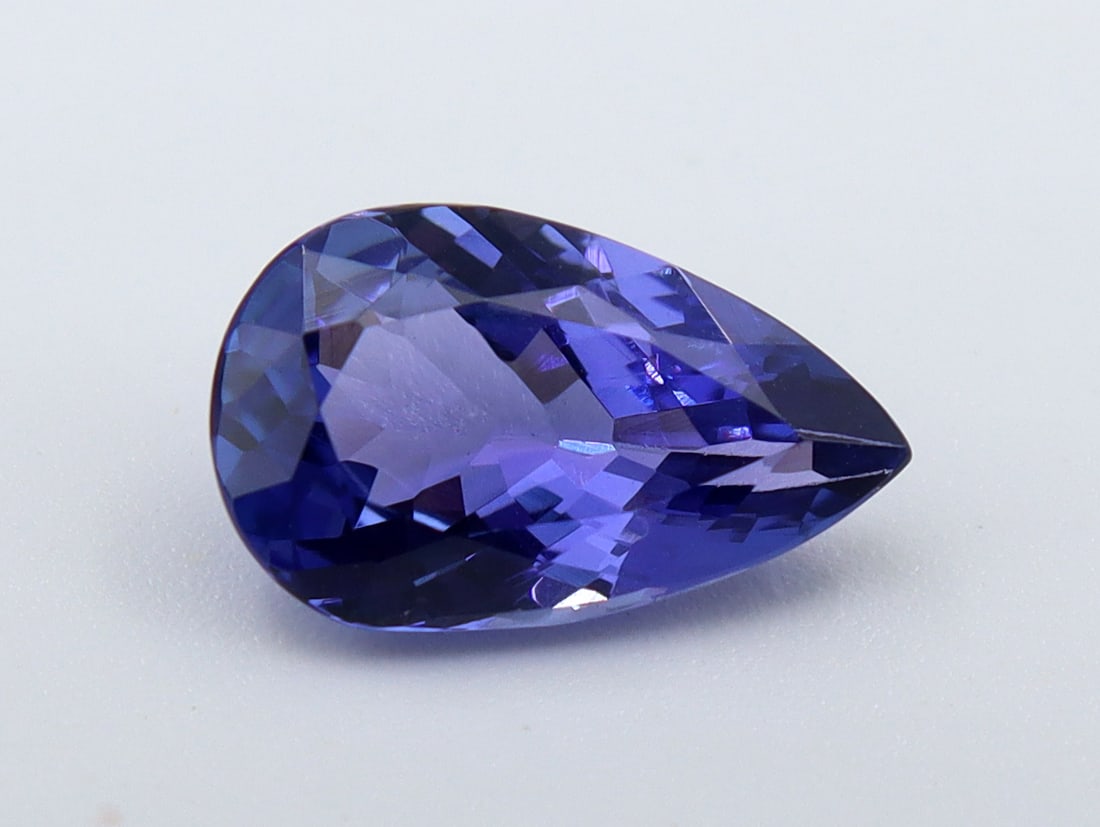 Tanzanite, 2.19 Ct: Title: Tanzanite, 2.19 Ct Description: Species: Zoisite Variety: Tanzanite Shape: Pear Measurements: 11.49x7.07x4.15mm Colour: Bluish Violet Certificate: Yes (IGI/