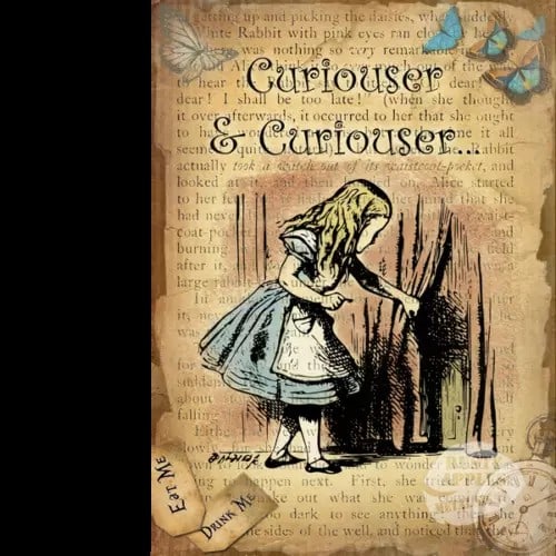 Alice In Wonderland ""Curiouser & Curiouser"" Designed Quote Metal Wall Art: Title: Alice In Wonderland "Curiouser & Curiouser" Designed Quote Metal Wall Art Description: ★ Approx Size 12” x 8” (Inches) 300 x 200 (mm). ★ Our Metal Art Design