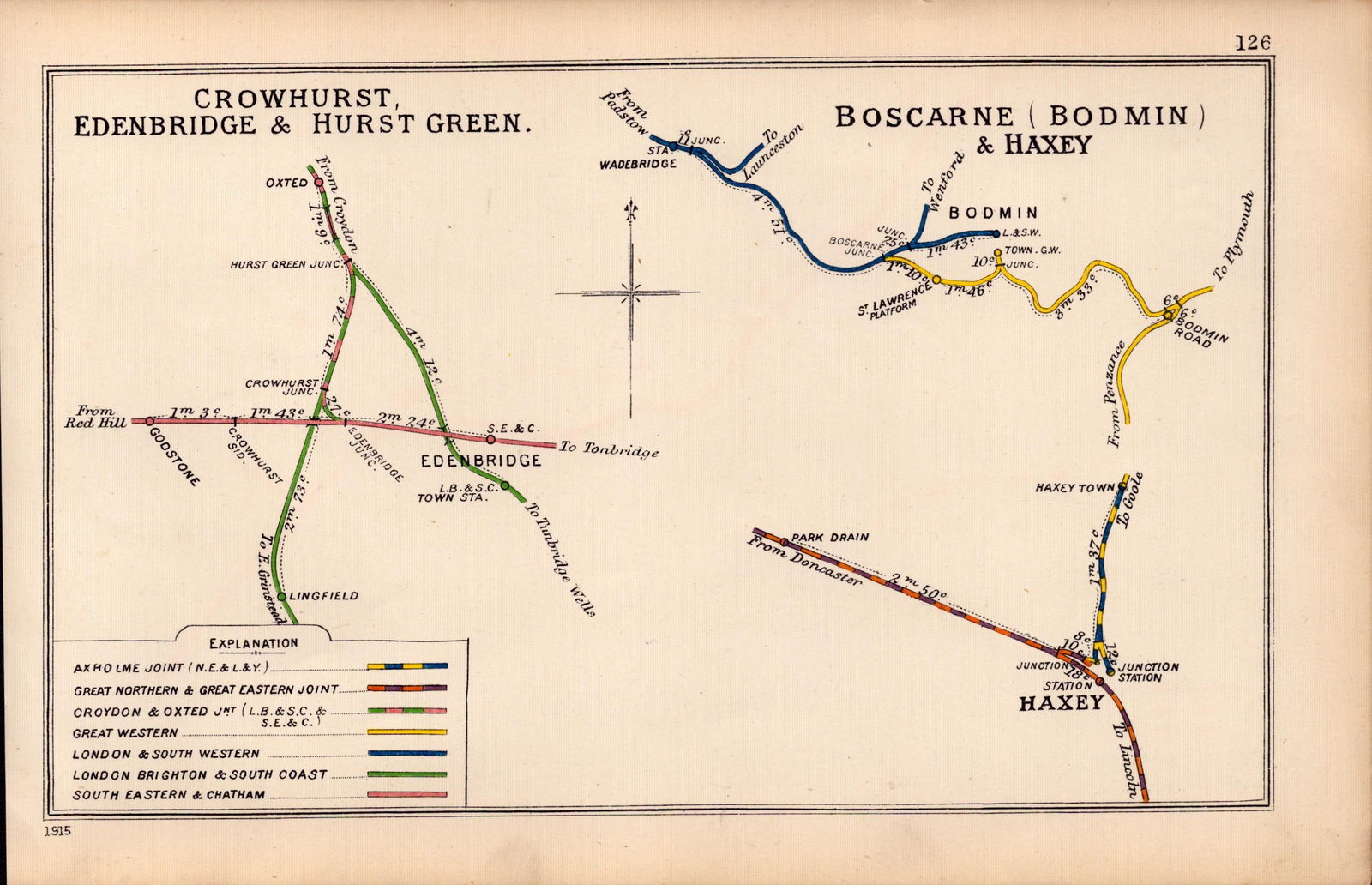 Bodmin Boscarne Hexly Cornwall Antique Railway Junction Diagram-126.: Title: Bodmin Boscarne Hexly Cornwall Antique Railway Junction Diagram-126. Description: This Antique Railway Junction Diagram Has Been Removed from a Copy of. 1920 Railway Cl
