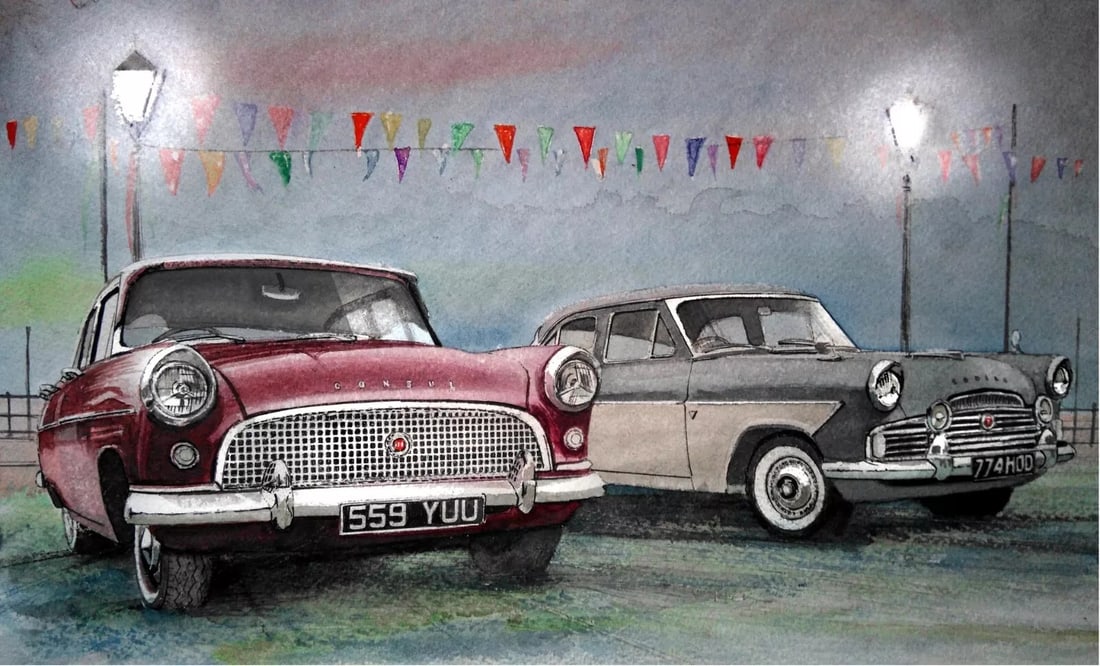 Ford Consul and Zephyr Zodiac 1950's Classic British Car Metal Art: Title: Ford Consul and Zephyr Zodiac 1950's Classic British Car Metal Art Description: ★ Approx Size 12” x 8” (Inches) 300 x 200 (mm). ★ Our