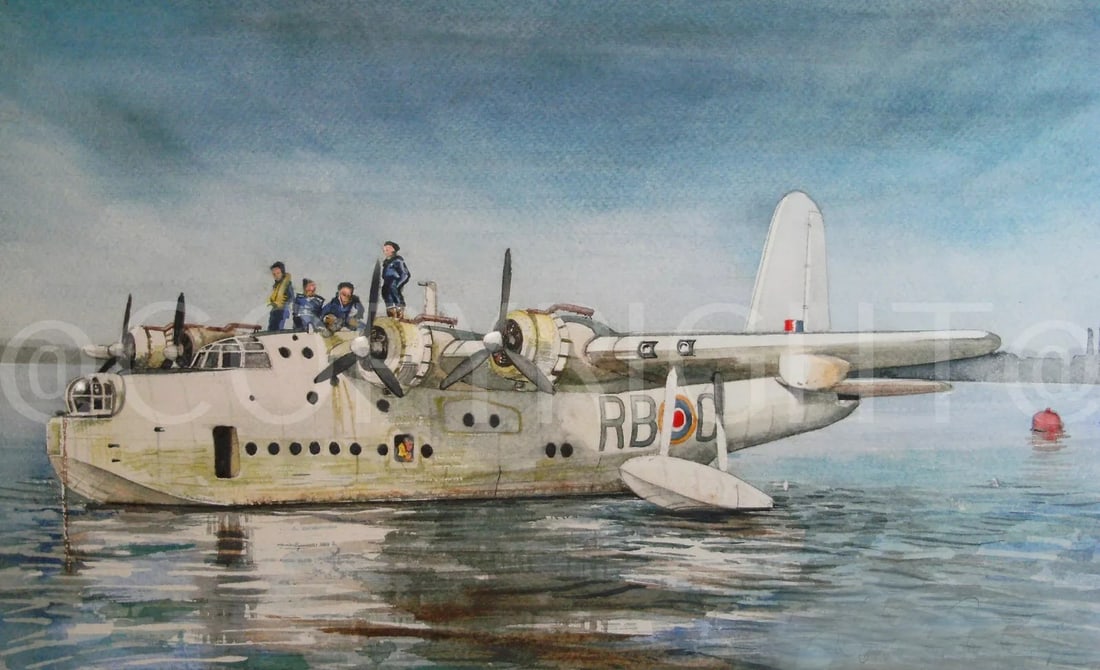 Short Sunderland Flying Boat Landed WW2 RAF Metal Wall Art: Title: Short Sunderland Flying Boat Landed WW2 RAF Metal Wall Art Description: ★ Approx Size 12” x 8” (Inches) 300 x 200 (mm). ★ Our Metal Art Design Comes with Rounded