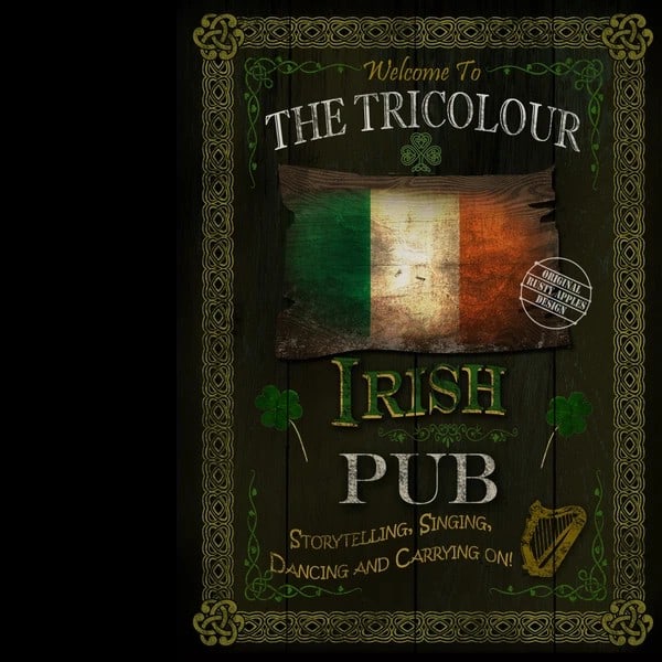 Tricolour Irish Traditional Pub Sign The Tricolour Metal Art: Title: Tricolour Irish Traditional Pub Sign The Tricolour Metal Art Description: ★ Approx Size 12” x 8” (Inches) 300 x 200 (mm). ★ Our Metal