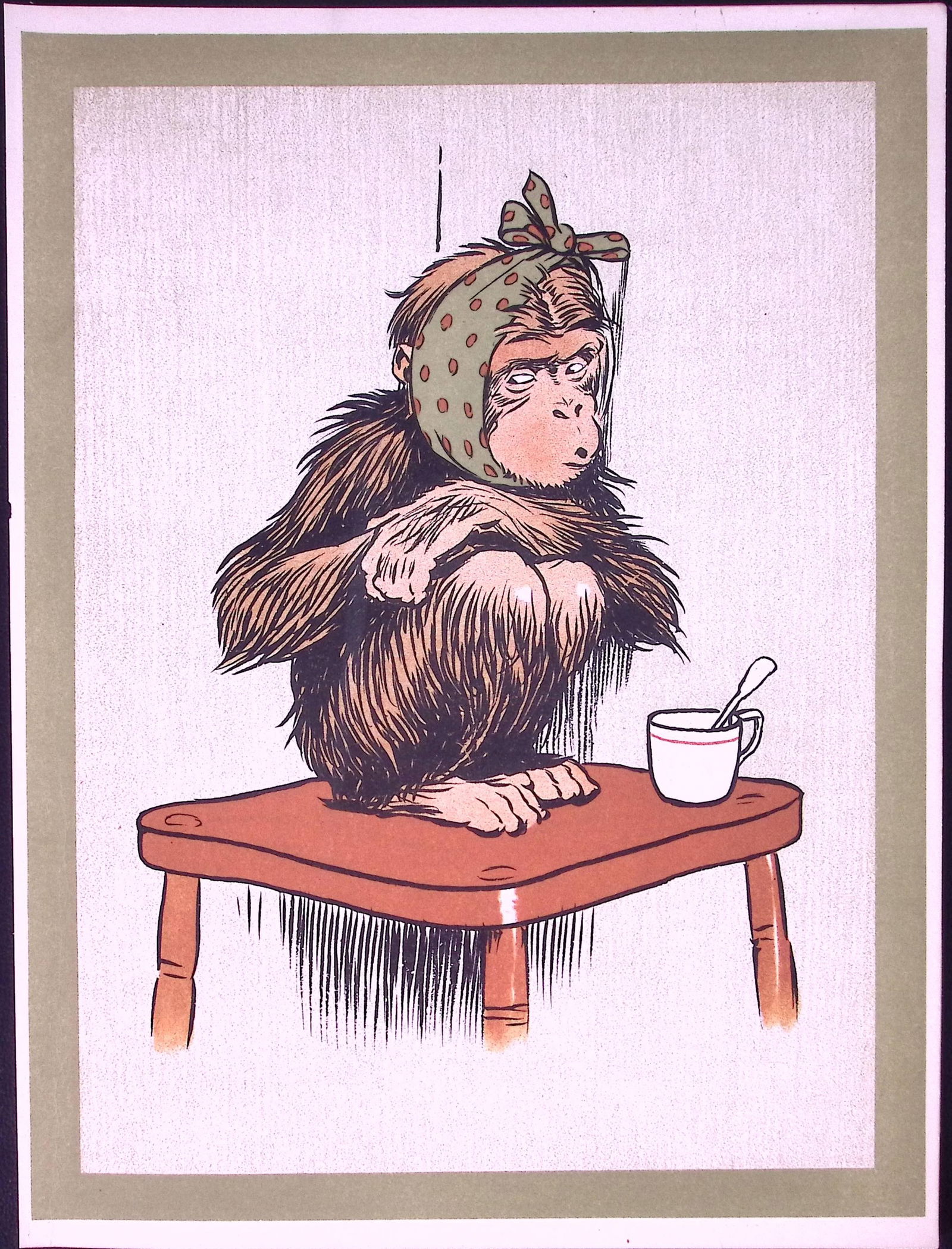 Cecil Aldin Antique Zoo Babies Scarce Illustration “Baby Chimpanzee”-9. (1 of 2)