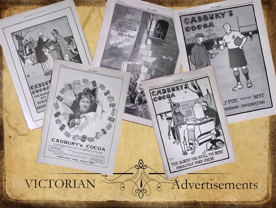Job-Lot 30 Antique Victorian Advert Prints- Pears, Bovril, Cadburys, Birds Custard, Frys, Etc - 2
