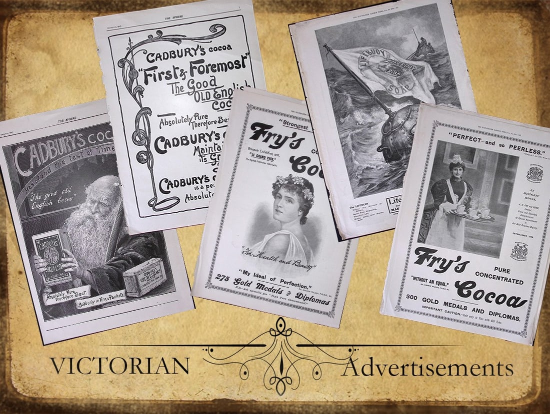 Job-Lot 30 Antique Victorian Advert Prints- Pears, Bovril, Cadburys, Birds Custard, Frys, Etc - 3