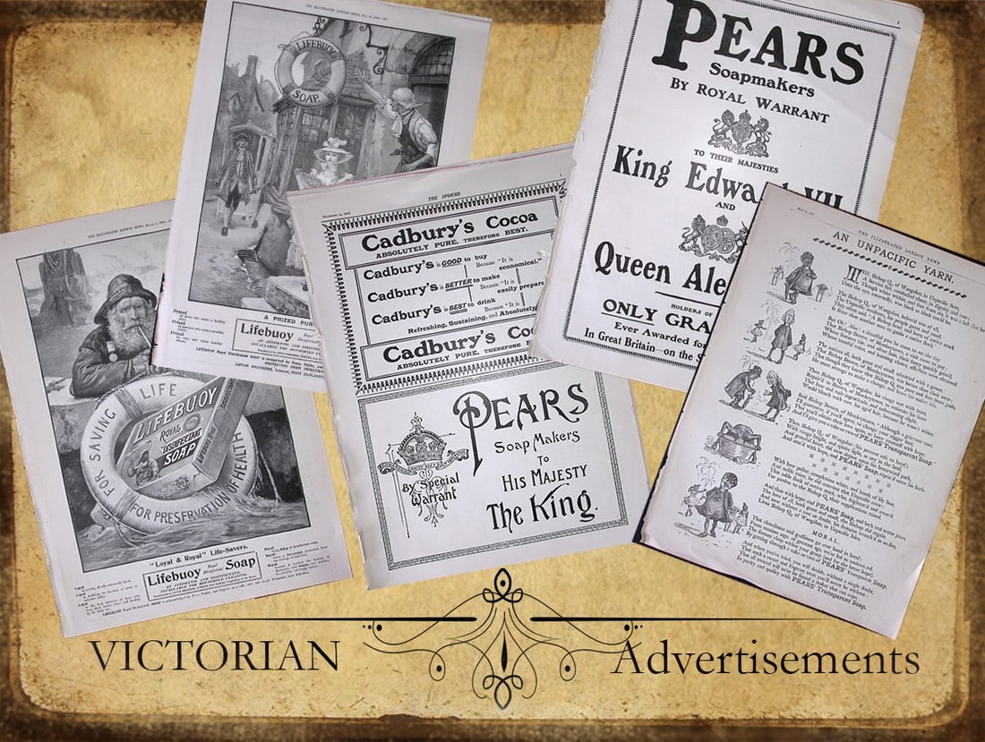 Job-Lot 30 Antique Victorian Advert Prints- Pears, Bovril, Cadburys, Birds Custard, Frys, Etc - 5