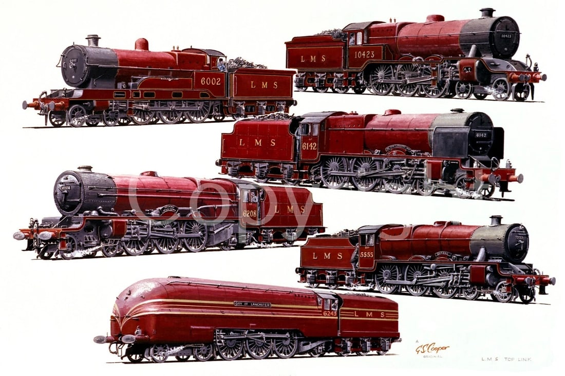 Top Links Vintage LMS Steam Trains Montage Metal Wall Art (1 of 1)