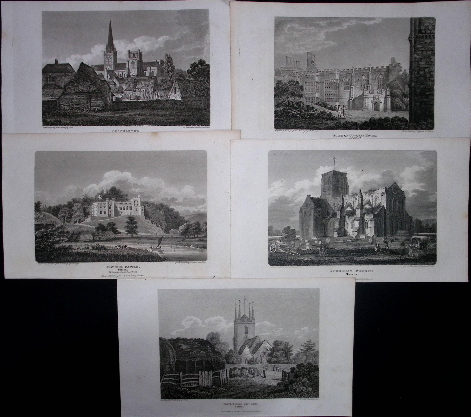 County Sussex Job-Lot Antique 213 Years-Old Georgian Steel-Engravings-1 (1 of 1)