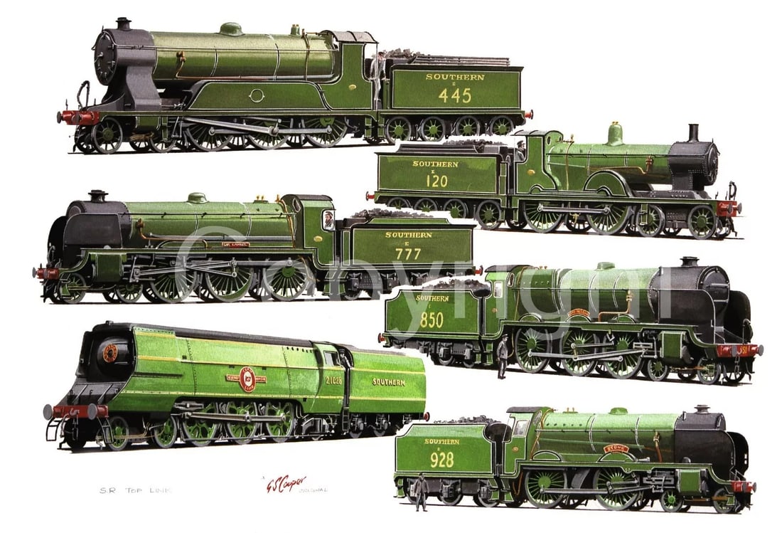 Share Top Links Southern Railways Steam train Montage Metal Wall Art (1 of 1)