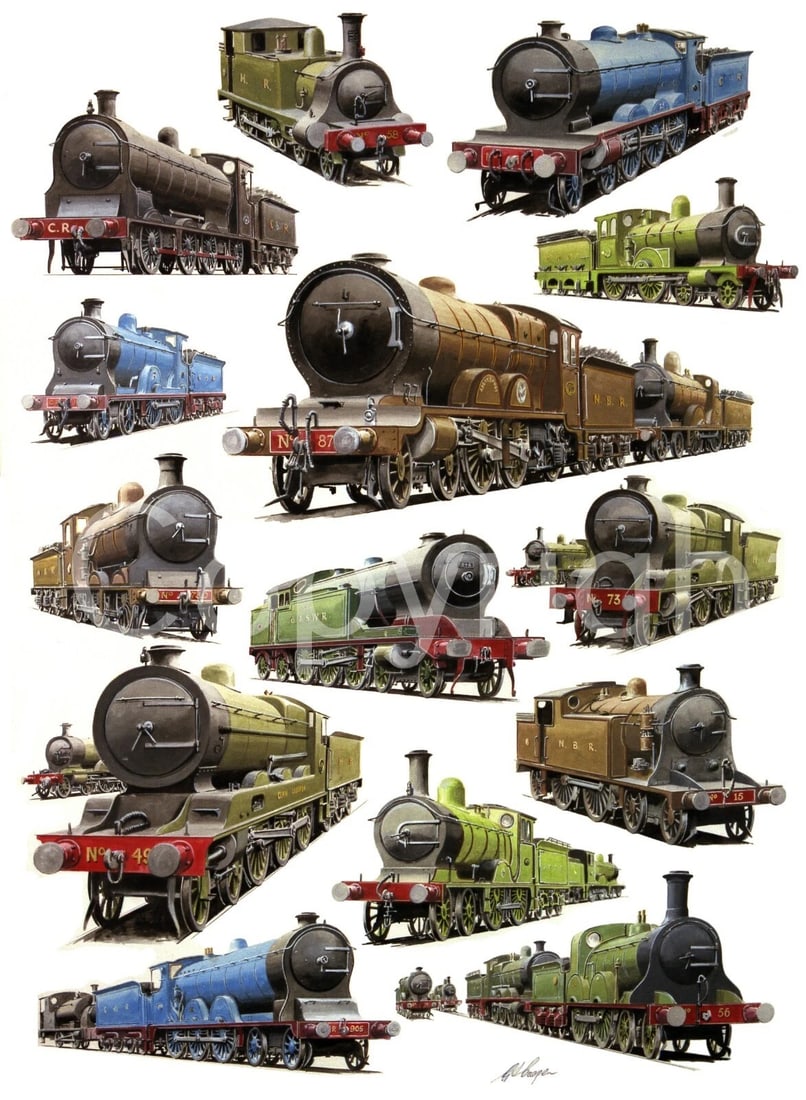 Scottish Railways 14 Steam Train Vintage Montage Metal Wall Art: Title: Scottish Railways 14 Steam Train Vintage Montage Metal Wall Art Description: ★ Approx Size 12” x 8” (Inches) 300 x 200 (mm). ★ Our Me