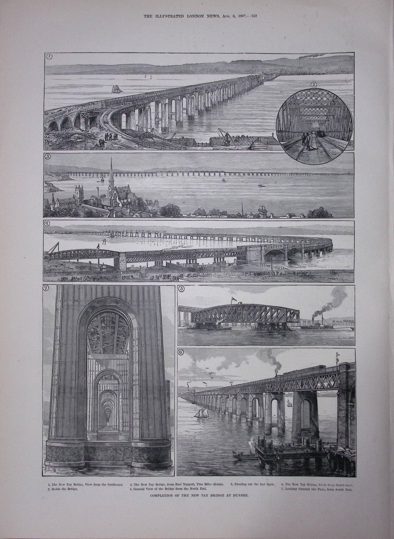 Completion The New Tay Bridge Dundee Antique Full Page 138 Years-Old Print.: Title: Completion The New Tay Bridge Dundee Antique Full Page 138 Years-Old Print. Description: Completion The New Tay Bridge Dundee Antique Full Page 138 Years-Old Print. Wonderful 139