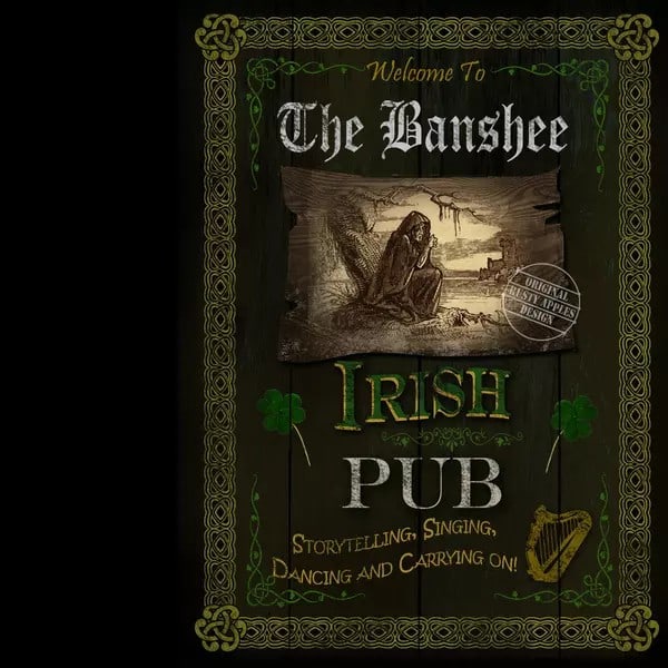 The Banshee Calling Irish Traditional Pub Sign Metal Wall Art: Title: The Banshee Calling Irish Traditional Pub Sign Metal Wall Art Description: ★ Approx Size 12” x 8” (Inches) 300 x 200 (mm). ★ Our Meta