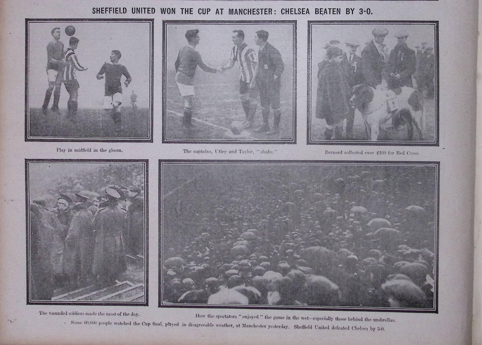 Sheffield Utd Beat Chelsea 3-0 To Win FA Cup Reports & Photos Antique 1915 Newspaper.: Title: Sheffield Utd Beat Chelsea 3-0 To Win FA Cup Reports & Photos Antique 1915 Newspaper. Description: Sheffield Utd Beat Chelsea 3-0 To Win FA Cup Reports & Photos Antique 1915