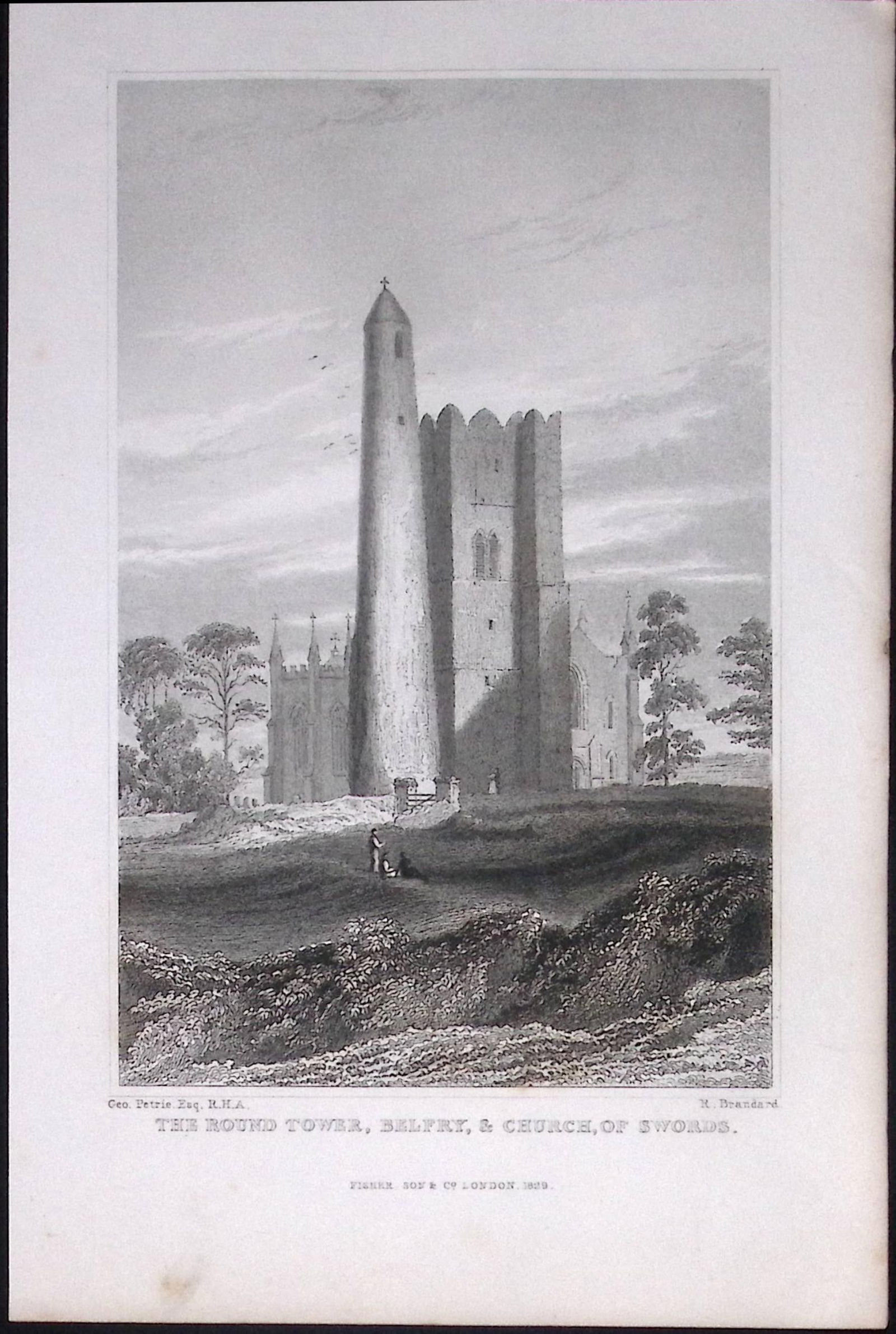 Belfast the Round Tower 194 Years Old Antique Steel Engraving-17 (1 of 2)