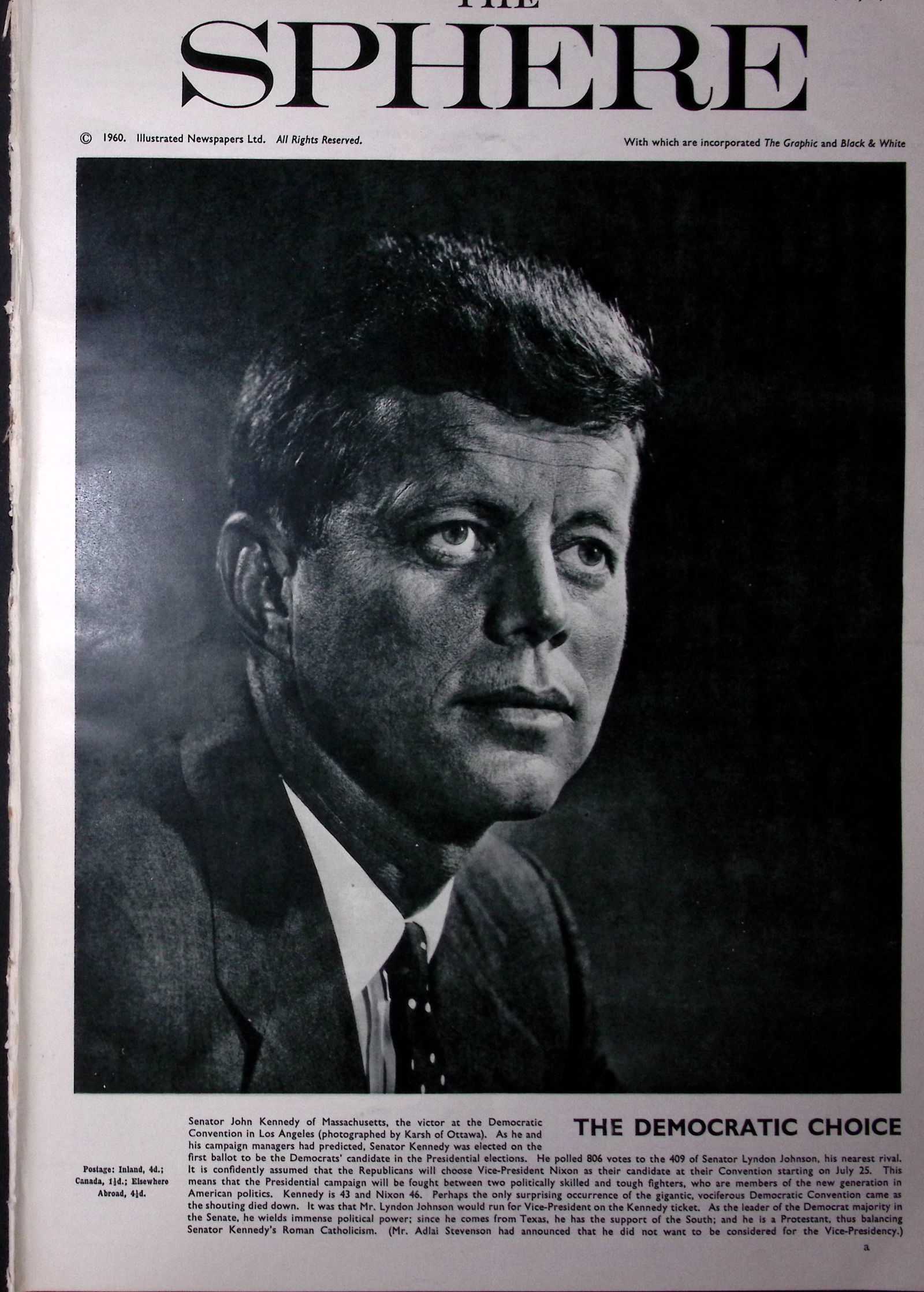JF Kennedy The President-Elect Original 1960 Newspaper. (1 of 1)