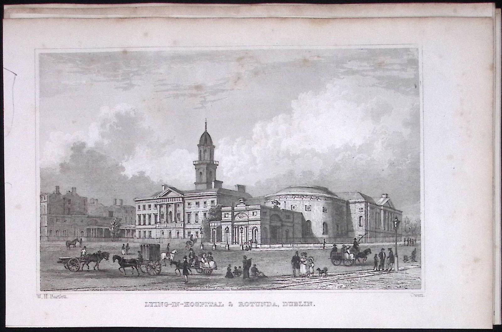 Dublin Ireland The Rotunda Hospital 194 Years Old Antique Steel Engraving-14: Title: Dublin Ireland The Rotunda Hospital 194 Years Old Antique Steel Engraving-14 Description: This Plate Was Removed from an Edition of Ireland Illustrated, from Original Drawings These