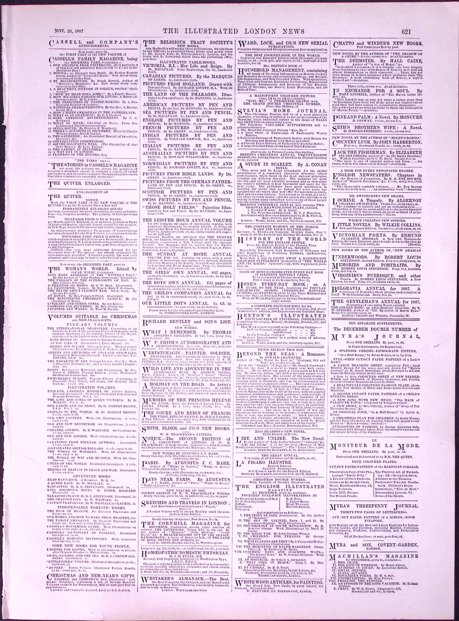 Antique Rare Advert For Arthur Conan Doyle First Sherlock Holmes Story a Study in Scarlet.: Title: Antique Rare Advert For Arthur Conan Doyle First Sherlock Holmes Story a Study in Scarlet. Description: Antique Rare Advert For Arthur Conan Doyle First Sherlock Holmes Story a Study in