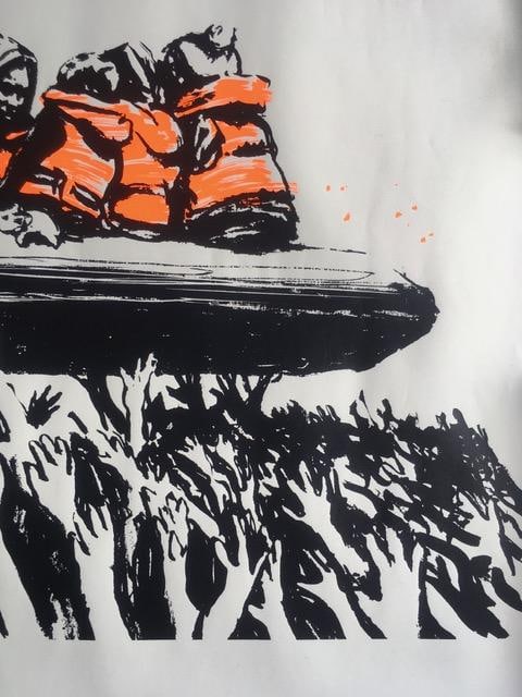 Banksy (b1974) Glastonbury Festival No9 Poster, ‘Immigrant Boat’ Screenprint With Proven - 5