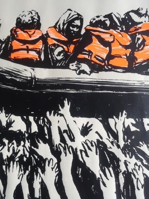 Banksy (b1974) Glastonbury Festival No9 Poster, ‘Immigrant Boat’ Screenprint With Proven - 7