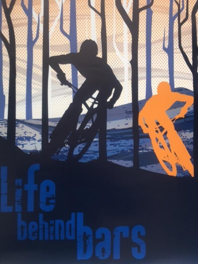 Filsouf. S (b1994) ‘Life Behind Bars’, Mountain Bike, X Trail, Lithograph. 2024. - 2