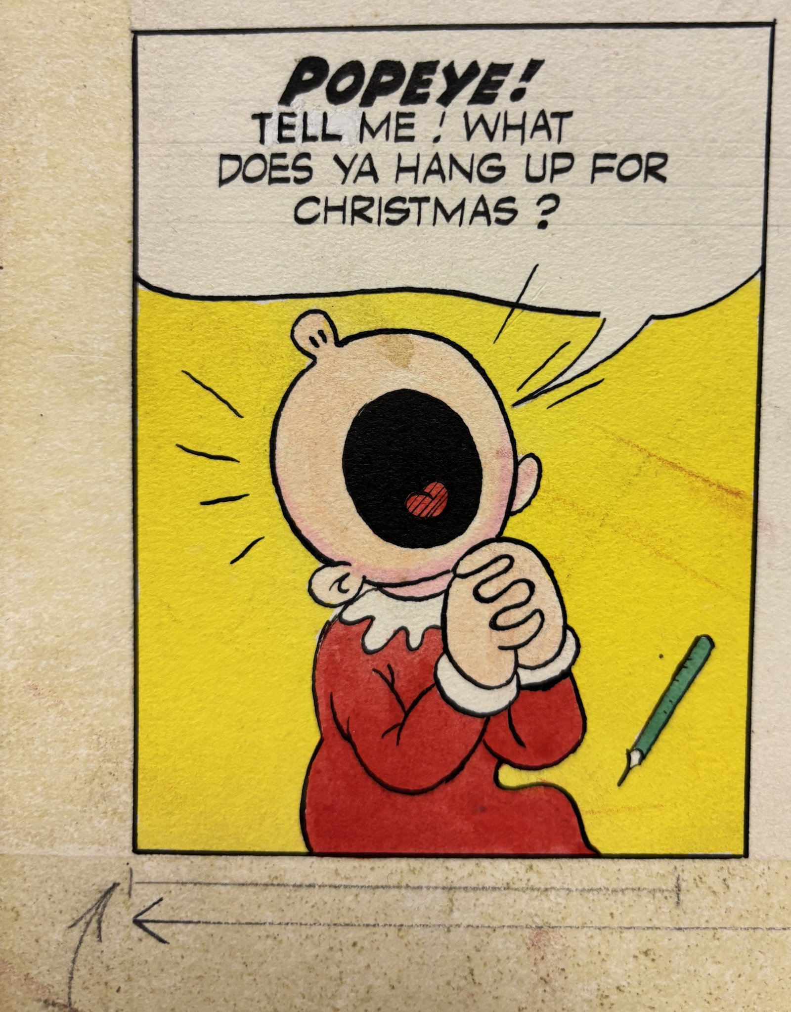 Original Popeye Artwork For 1970's TV Comic Free Post In UK (1 of 1)