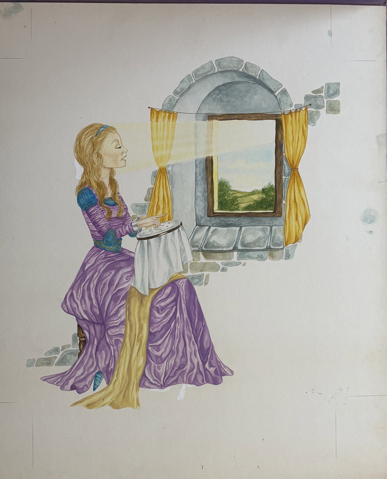 Snow White Original Vintage 1970's Book Artwork & COA & Copy of Page Free Post In UK Cover: Title: Snow White Original Vintage 1970's Book Artwork & COA & Copy of Page Free Post In UK Cover Description: This is the original, hand painted artwork for this vintage classic