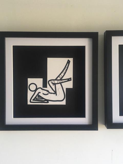 Julian Opie (1958) ‘This Is Shahnoza’ In 3 Parts, Wooden Maquettes, Framed, 2008 - 3