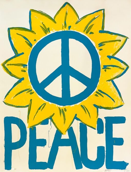 Paul Insect (B 1971) ‘Peace’ For Ukraine, Screeprint, Editioned, Signed, 2022 (1 of 9)
