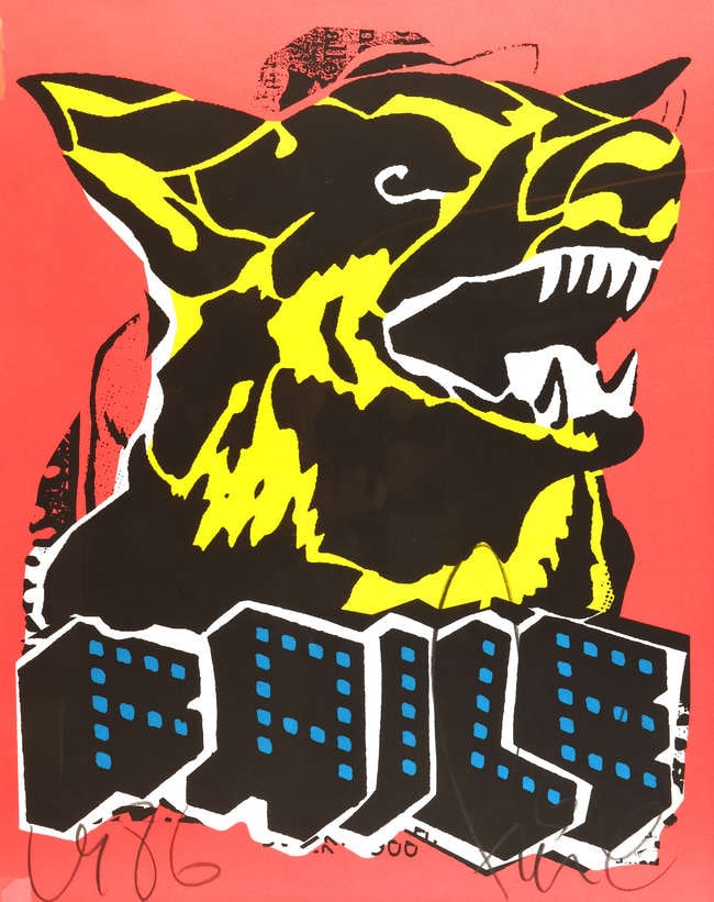 Faile(b 1975 & 76) 'Dog, Black Light Edition', Colour Screenprint, Signed In Pencil, Editioned, 2... - 2