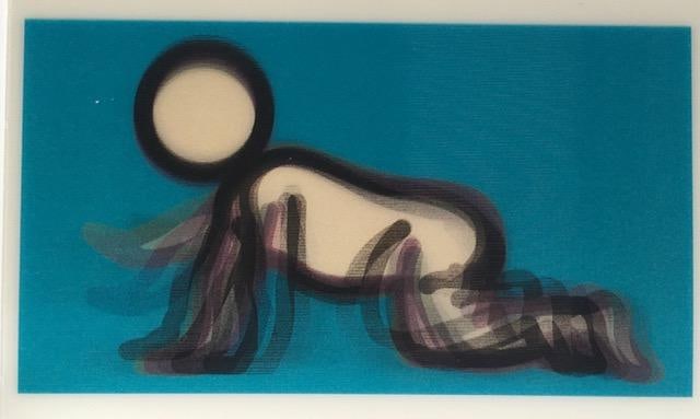 Julian Opie (1958-) 3D Lenticular Moving Image, in Colours ‘Dino Crawling’ Framed, 2012 - 7