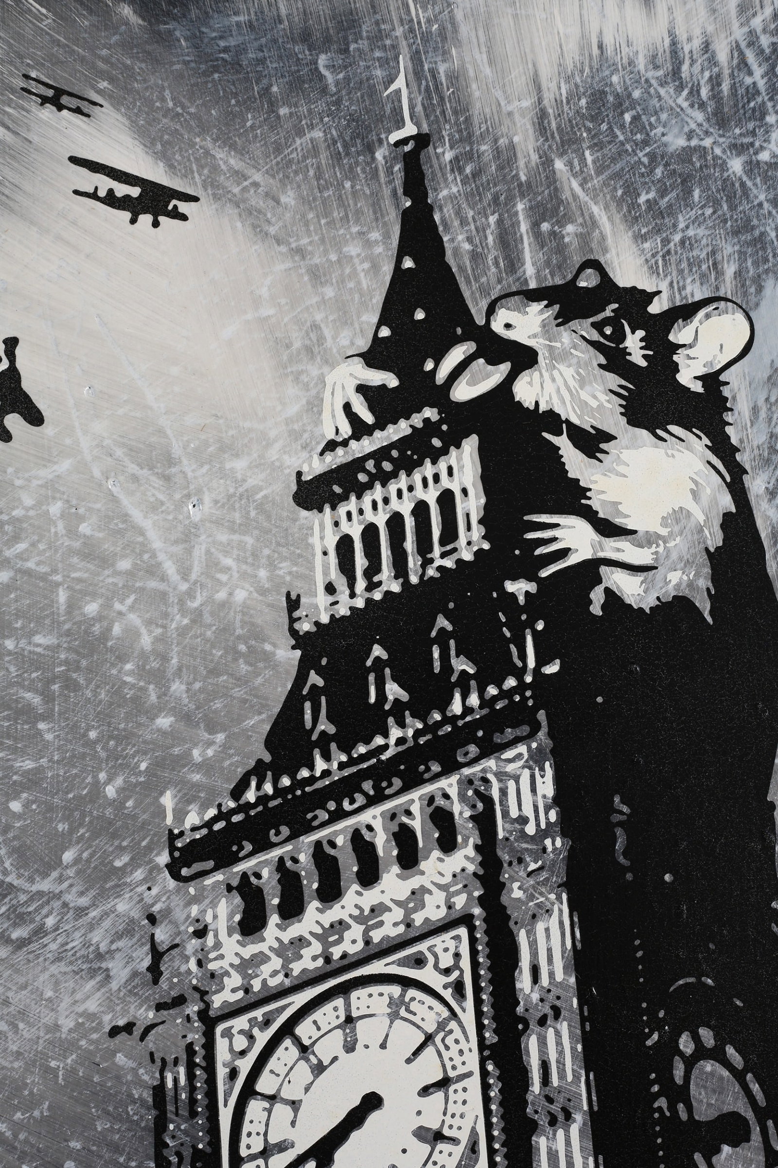 Rourke Van Dal (b1964) 'Rat On Big Ben', Spray Paint and Acrylic On Board, Signed, Editioned, 200... - 2