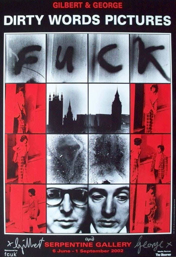 Gilbert George Vintage Hand Signed Limited Edition F*CK / FU*K For Serpentine Gallery 2002 (1 of 1)