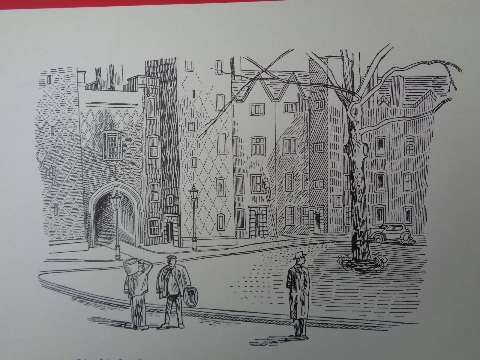 Edward Bawden CBE RA Original Vintage Historic Lithograph of London Historic Lincoln's Inn Lawyer...: Title: Edward Bawden CBE RA Original Vintage Historic Lithograph of London Historic Lincoln's Inn Lawyers Description: Lincoln's In the Centre for the Lawyers in London - A Great