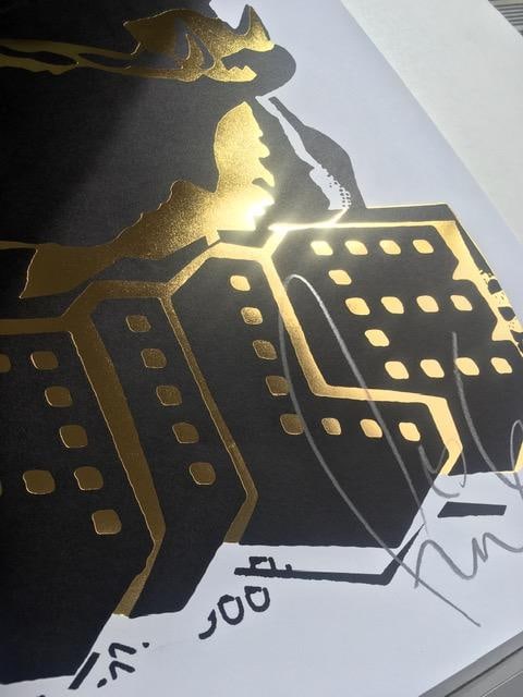 Faile (b 1975 & 76) Alsatian ‘Black/Gold’ Embossed Screen Print On Paper Signed, Limited - 11