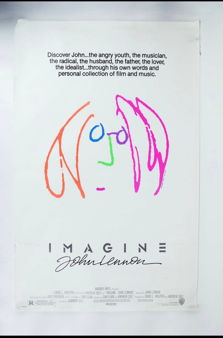 Original Vintage Movie Poster For Imagine John Lennon, 1988 - 3