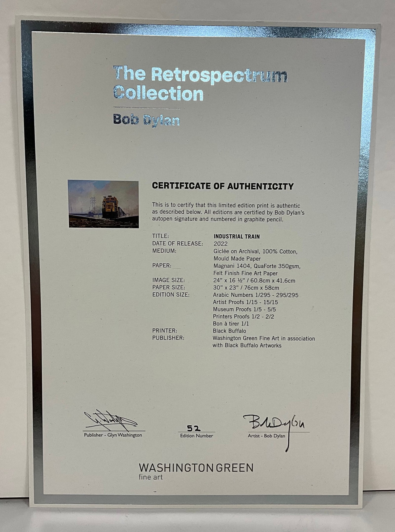 Bob Dylan (b1941) ‘Industrial Train’, Retrospectrum Collection, Editioned, Print, Certif - 4