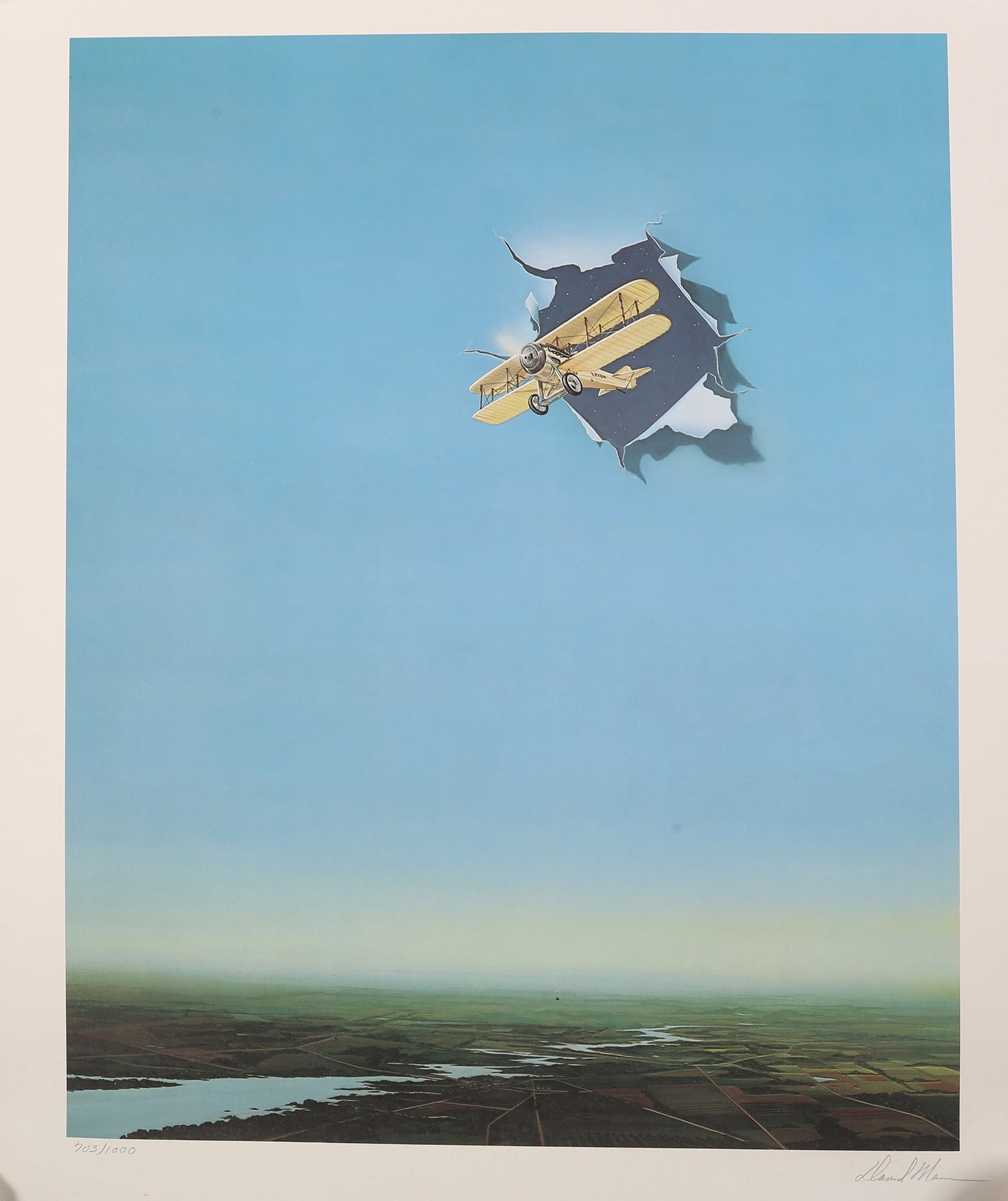 David Mann (1968-04) ‘The Airplane’, Lithograph in colours, Editioned, Hand Signed, 2004 - 2