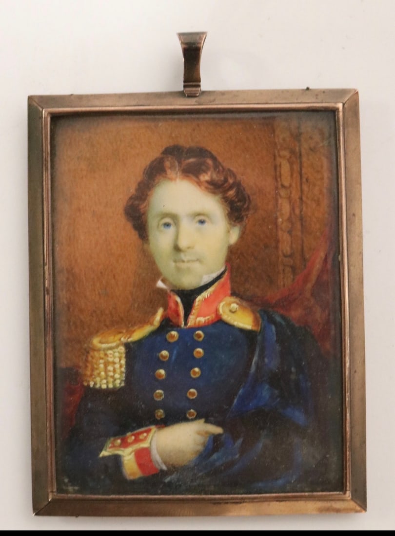 British School - 19th Century; Painted British Army Officer Portrait (1 of 2)