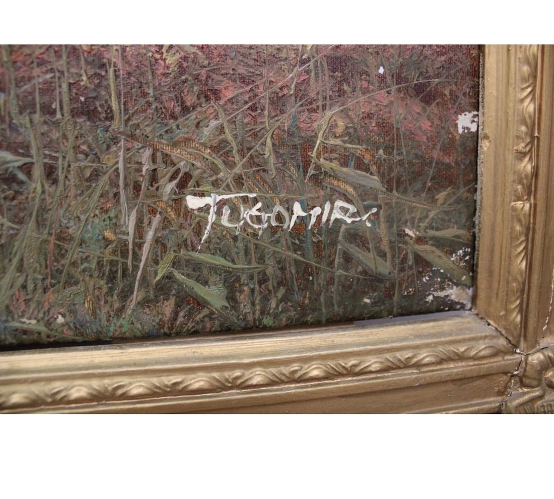 Theomire Dog Signed Oil Painting - 2