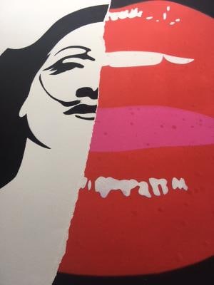 Pure Evil (British 1968-) Marlenes Lips De-constructed - Unique Offset Lithograph 2012 - 2