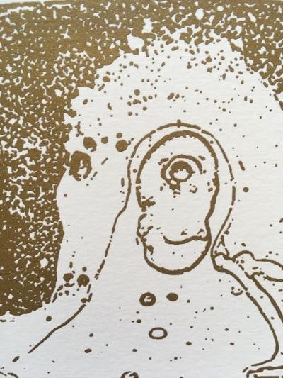 Nick Walker (B 1969-) Gold Nozzle 2007, Screenprint In Gold With Early Apish Angel Blind Stamp - 4