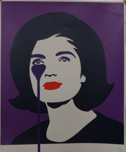 Pure Evil (English 1968) Purple ‘Jackie Kennedy In Tears’, Screenprint, Signed Numbered  - 11